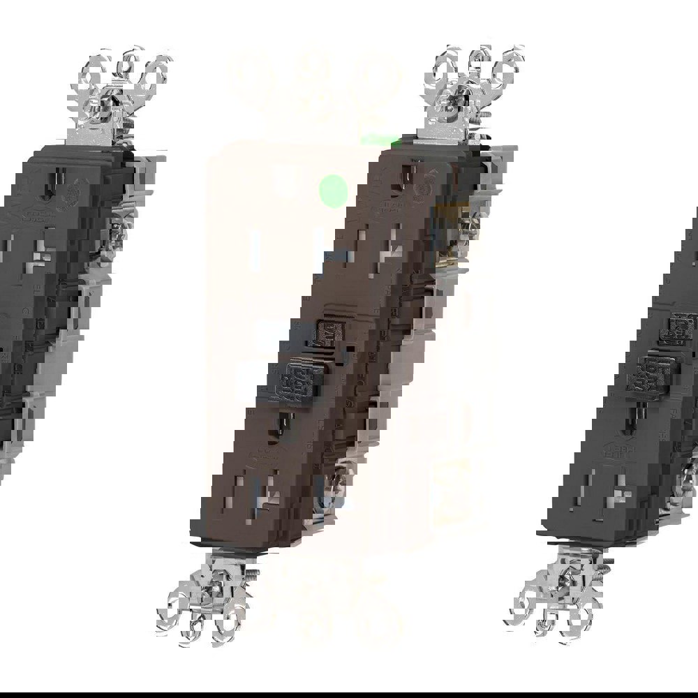 GFCI Receptacles; Grade: Hospital ; Receptacle Type: Duplex ; NEMA Configuration: 5-20R ; Amperage: 20 ; Reset Type: Manual ; Wiring Method: Back; Side